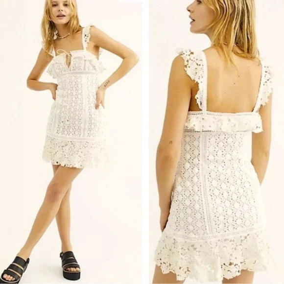 free people cross my heart mini dress Free People Cross My Heart Mini Dress- Ivory 4